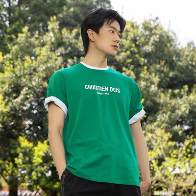 城市佐罗2022夏季绿色森林系短袖