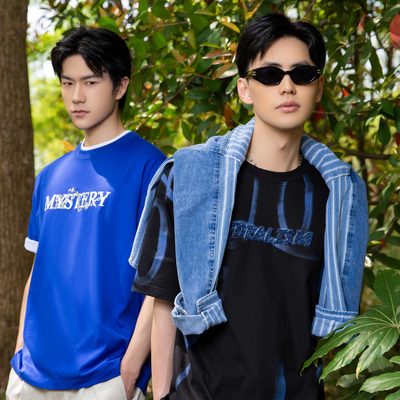 城市佐罗2022夏季黑色机车风短袖